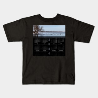 Jetty of Geese • 2024 Year-at-a-glance Calendar Kids T-Shirt